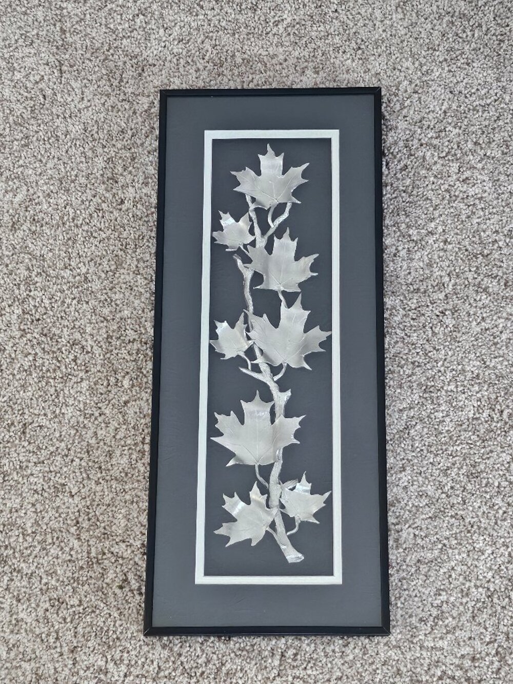 Swanson's Reflections Black Metal Framed Maple Leaf Cast Pewter Branch Wall Art